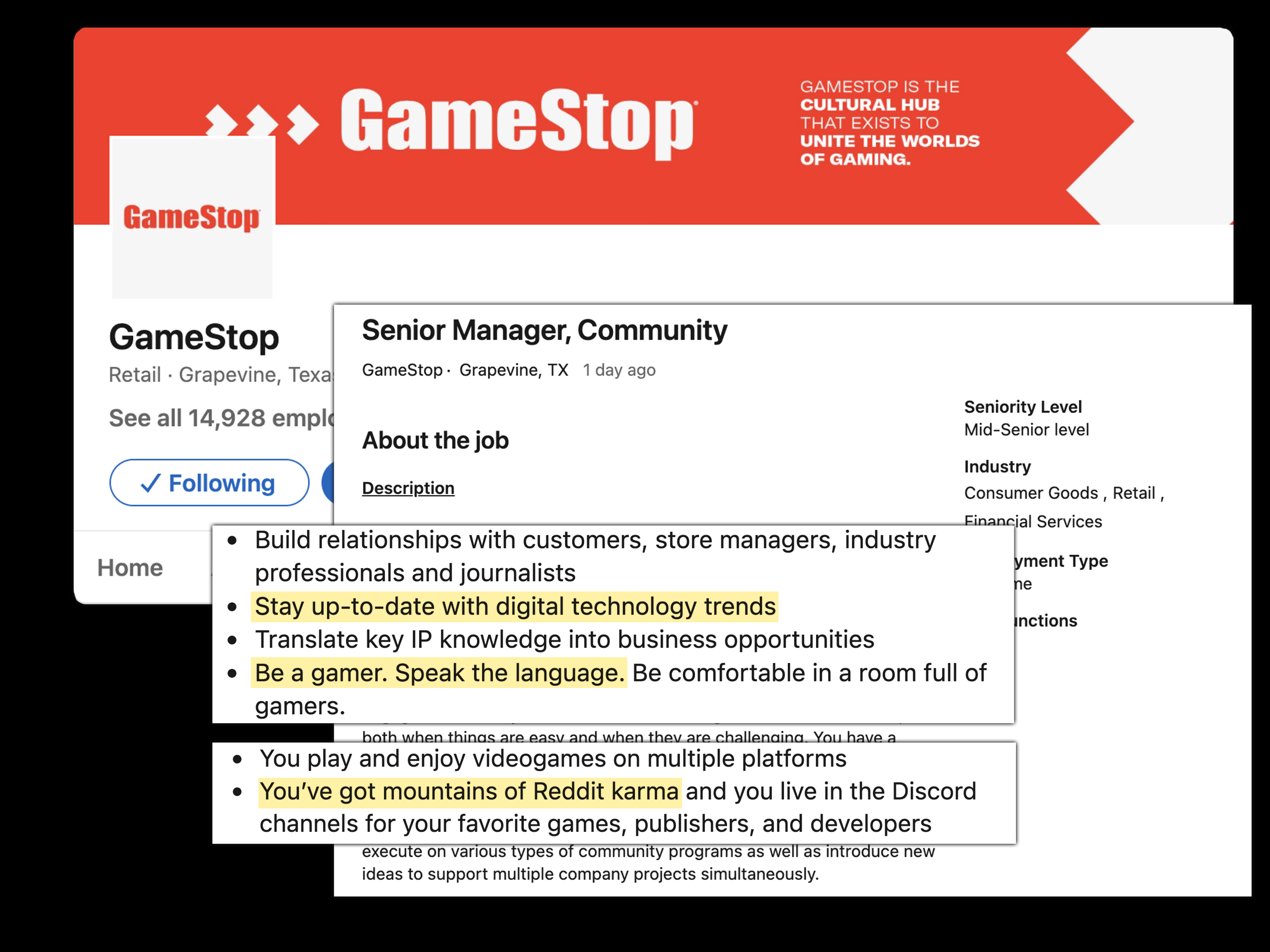 GameStop Job Requirements: Be a Gamer with Mountains of Reddit GameStop Job Requirements: Be a Gamer with Mountains of Reddit