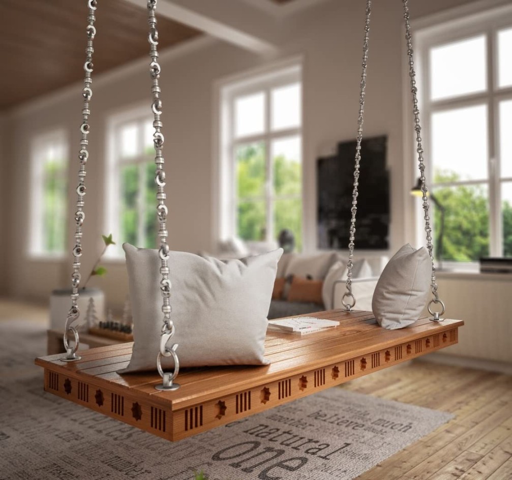 Wooden Hanging Swing For Adults   Seater Wooden Swing Outdoor